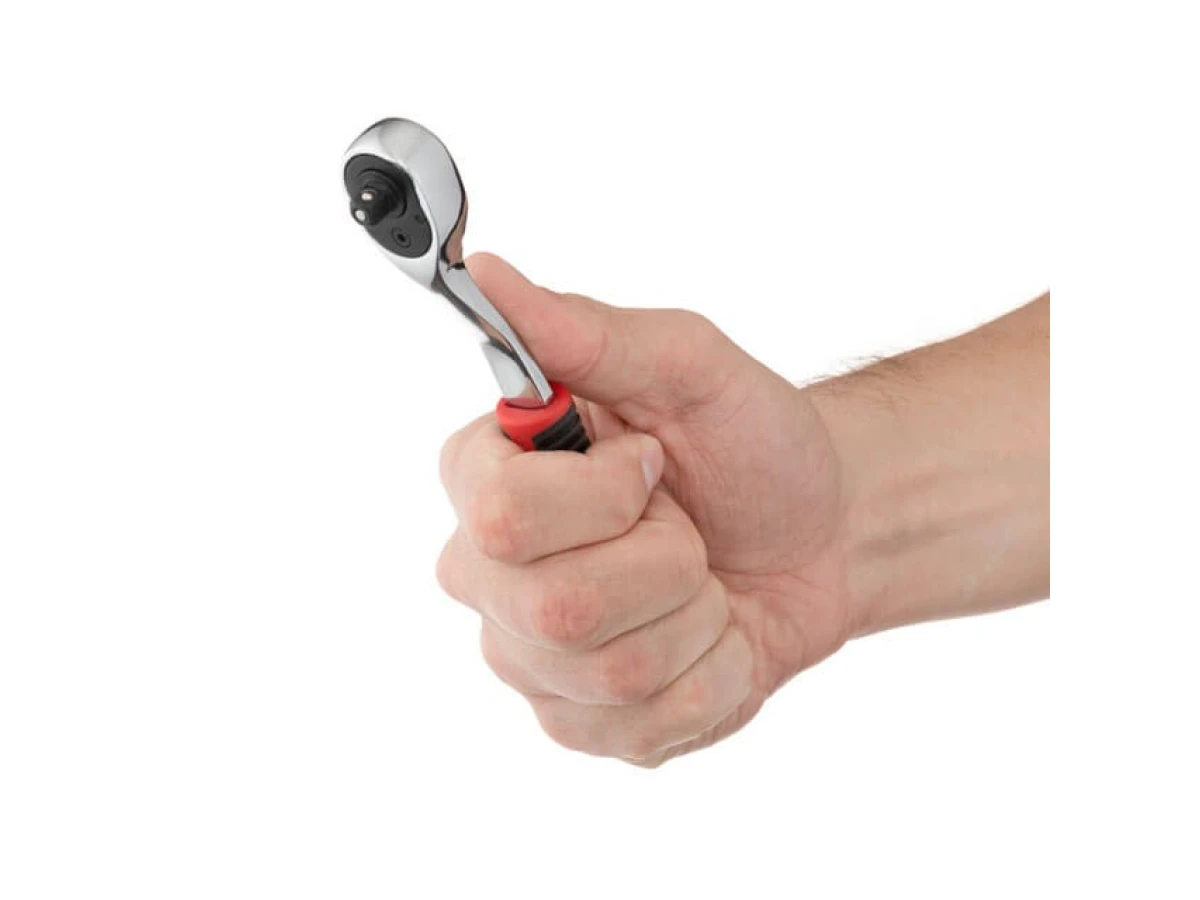 Набір головок 1/4" 4-13 мм, подовжувач, рукоятка з храповим механізмом 72 зубця, 12 од., Cr-V STORM INTERTOOL ET-8012 