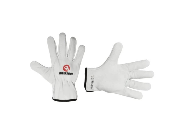 Перчатка кожаная из высококачественной воловьей кожи 10" "Driver Style" INTERTOOL SP-0171 