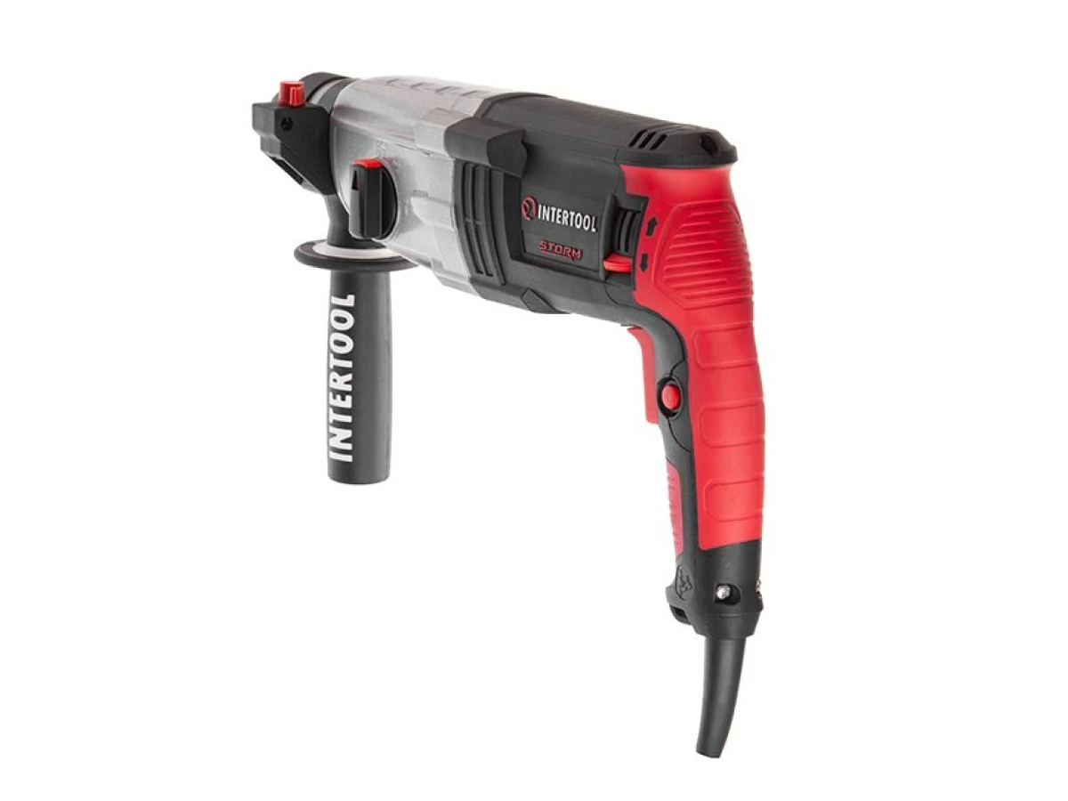 Перфоратор 1000 Вт, 3.2 Дж, 0-1300 об/мин, 0-5100 уд/мин, 3 режима, металлический корпус редуктора INTERTOOL WT-0172 
