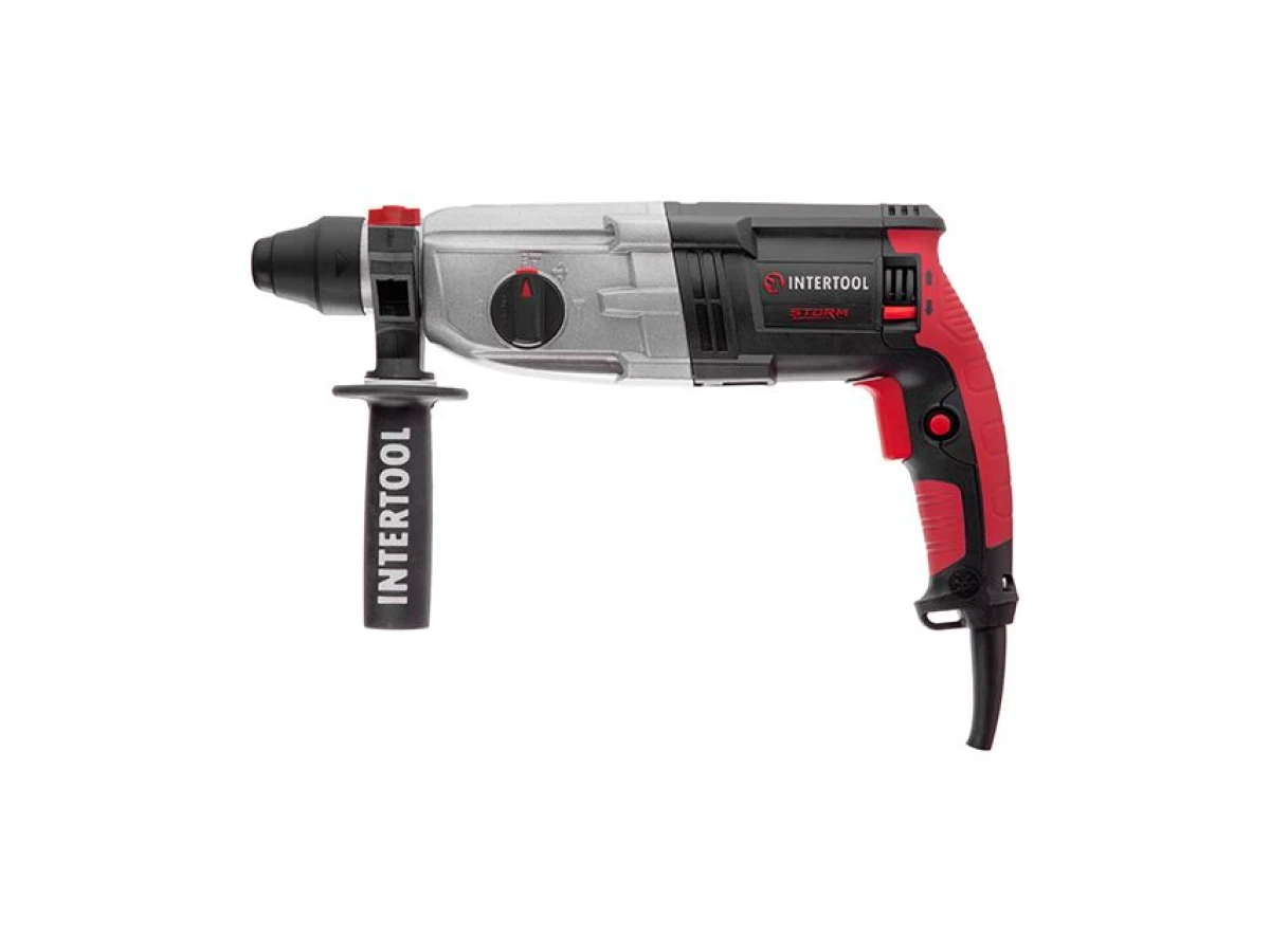 Перфоратор 1000 Вт, 3.2 Дж, 0-1300 об/мин, 0-5100 уд/мин, 3 режима, металлический корпус редуктора INTERTOOL WT-0172 