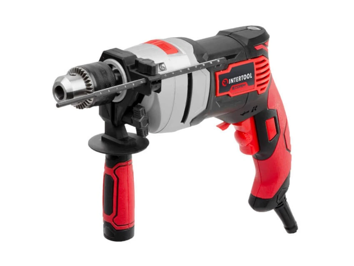 Дрель ударная 800Вт, 0-2900об/мин,1.5-13мм, метал. корпус редуктора INTERTOOL WT-0118 