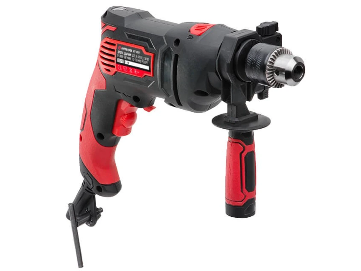 Дрель ударная, 710Вт, 0-3000 об/мин, 1.5-13мм, реверс INTERTOOL WT-0117 