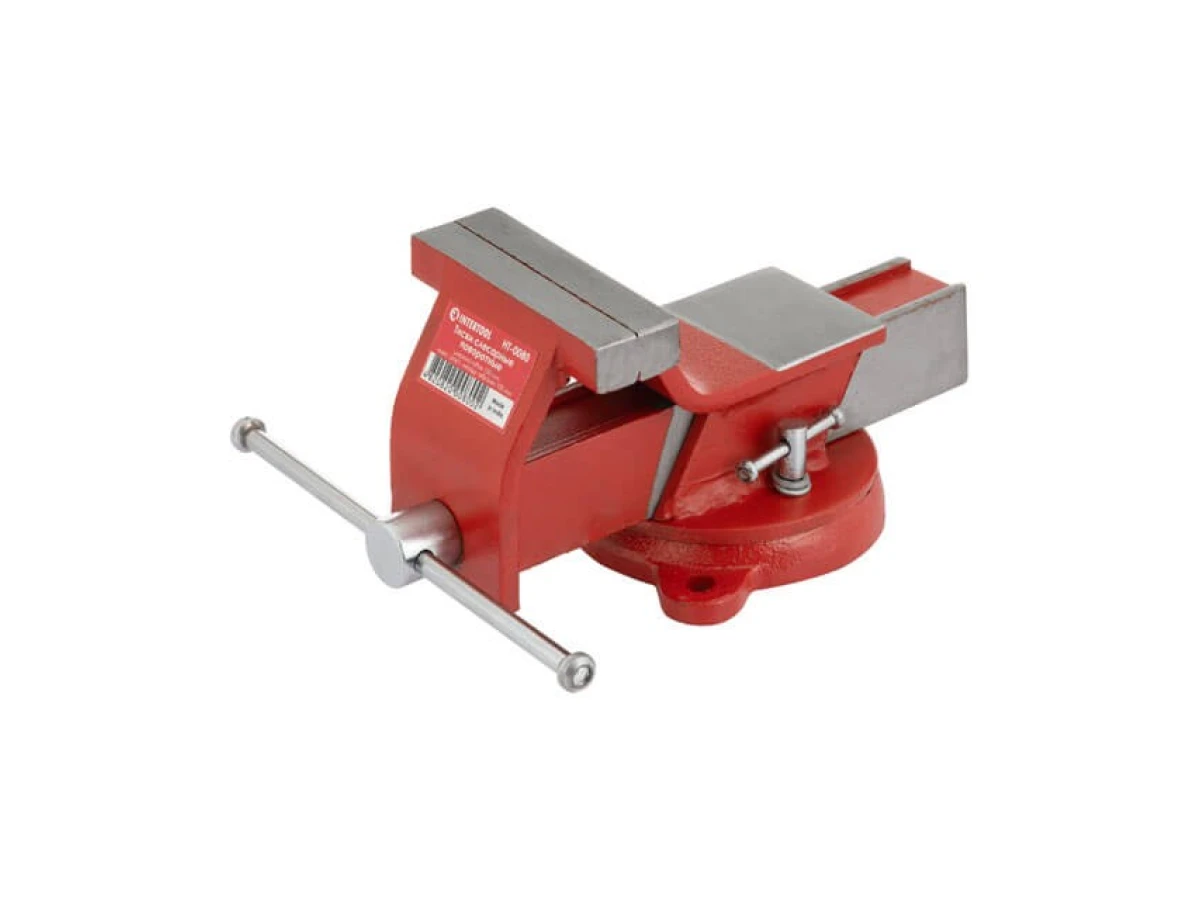 Тиски слесарные поворотные 100 мм эконом INTERTOOL HT-0080 