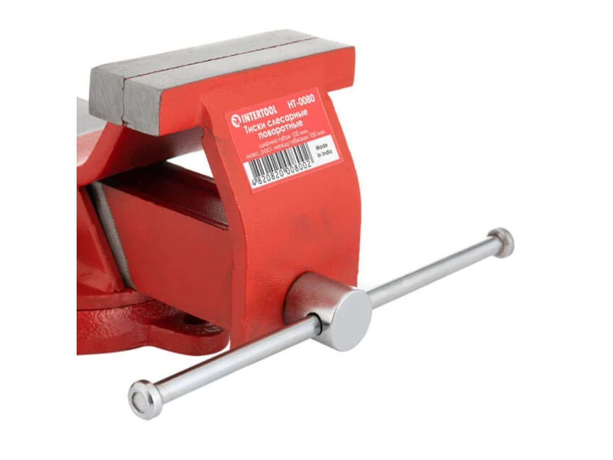 Тиски слесарные поворотные 100 мм эконом INTERTOOL HT-0080 