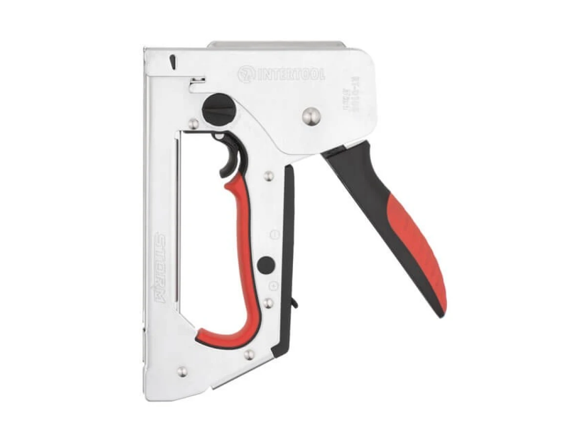 Степлер строительный 3 в 1, функцияTrigger Mode, под скобу 11.3*0.7*6-14 мм, гвоздь 14мм, шпилька 14мм STORM INTERTOOL RT-0105 