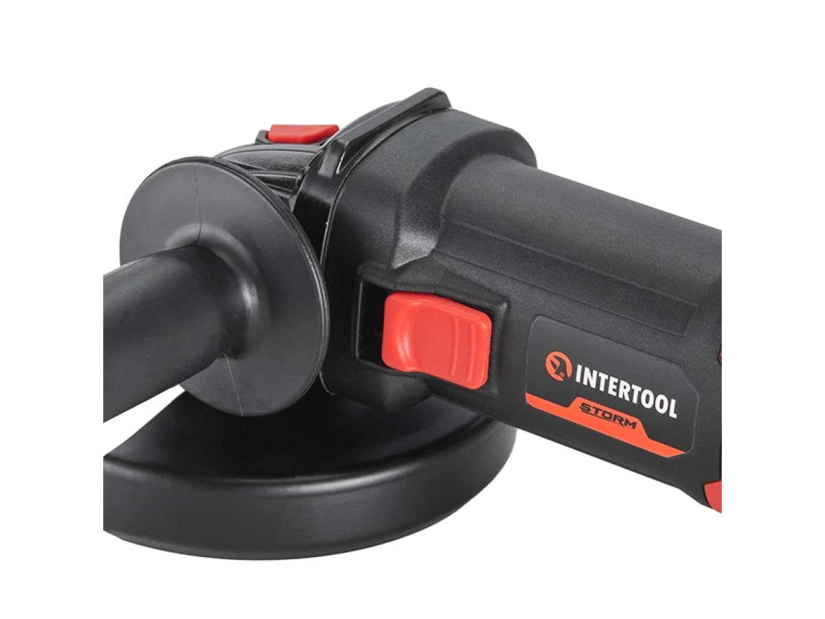 Шліфмашина кутова 1400 Вт, діаметр круга 125 мм, 6000-12200 об/хв., система стабілізації обертів, захист від повторного включення, плавний пуск INTERTOOL WT-0236 