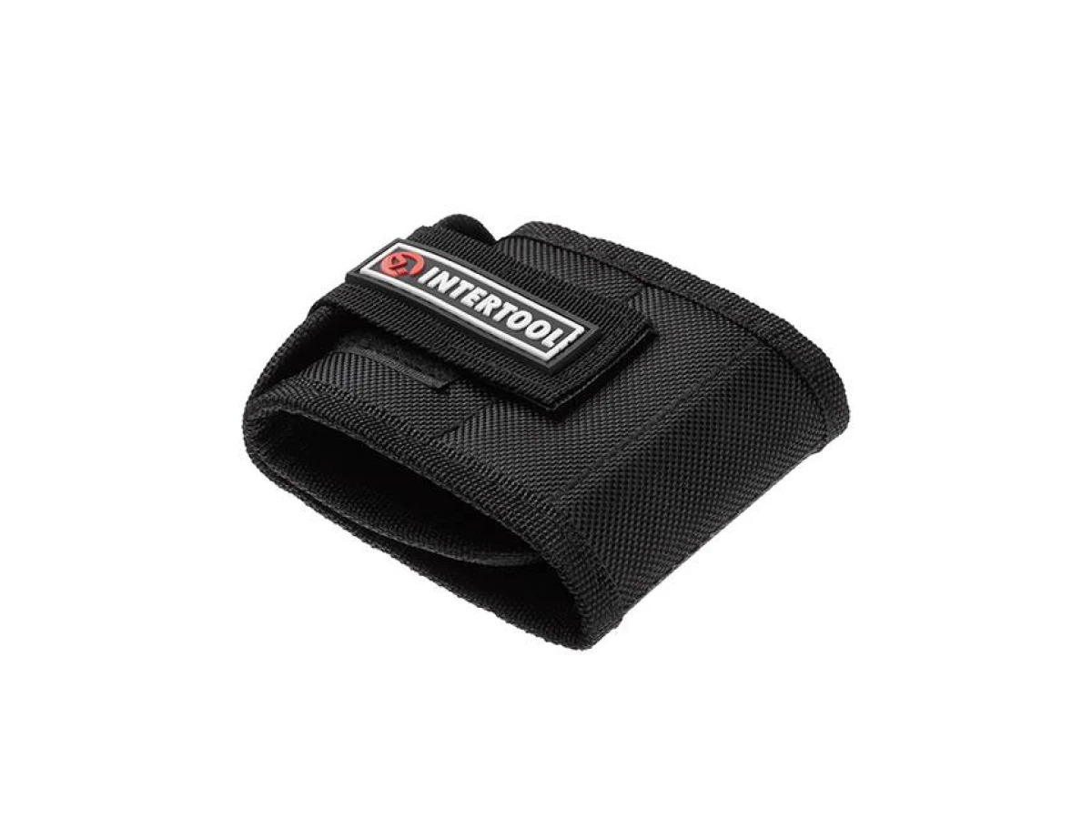 Браслет магнітний будівельний 360×90 мм, 10 магнітів, балістичний нейлон 1680D INTERTOOL SP-1002 