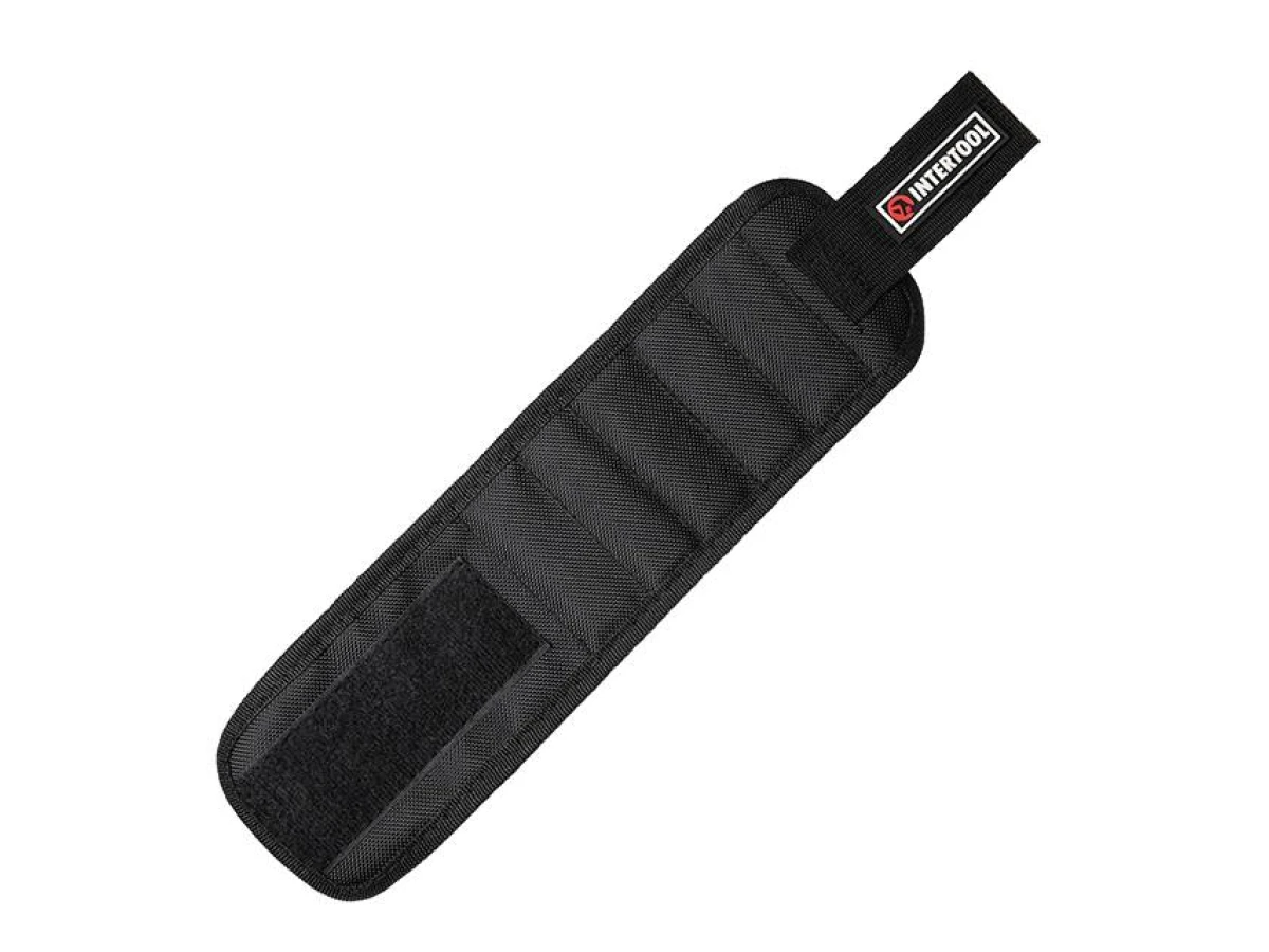 Браслет магнітний будівельний 360×90 мм, 10 магнітів, балістичний нейлон 1680D INTERTOOL SP-1002 