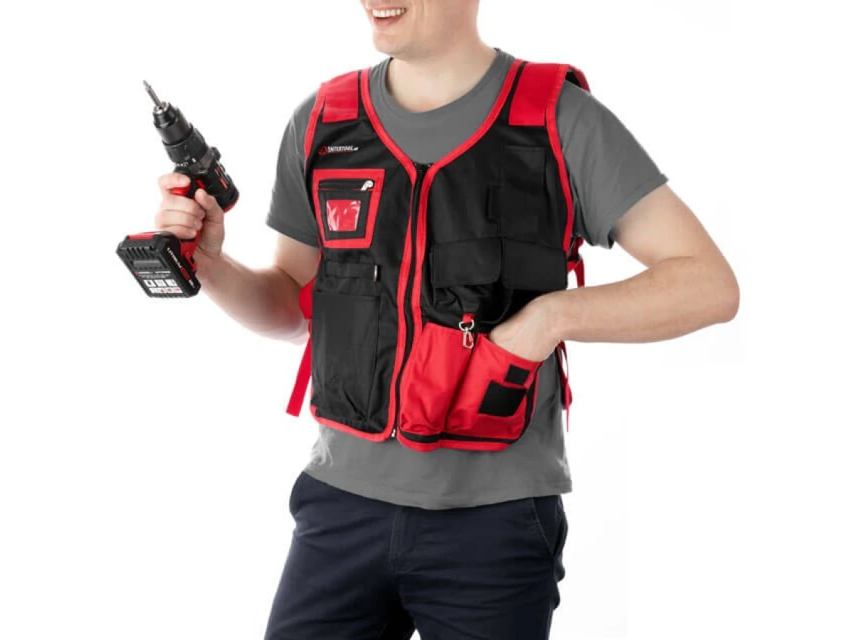 Жилет слюсарно-будівельний, 7 кишень, поліестер INTERTOOL SP-1001 