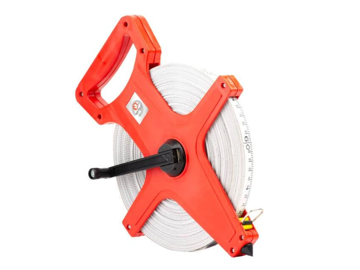 Рулетка геодезична з полотном з скловолокна 50м * 13мм INTERTOOL MT-0755 