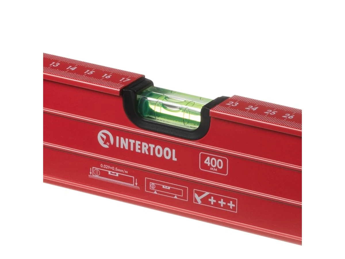 Уровень с поворотной капсулой 400 мм, 3 глазка INTERTOOL MT-1264 