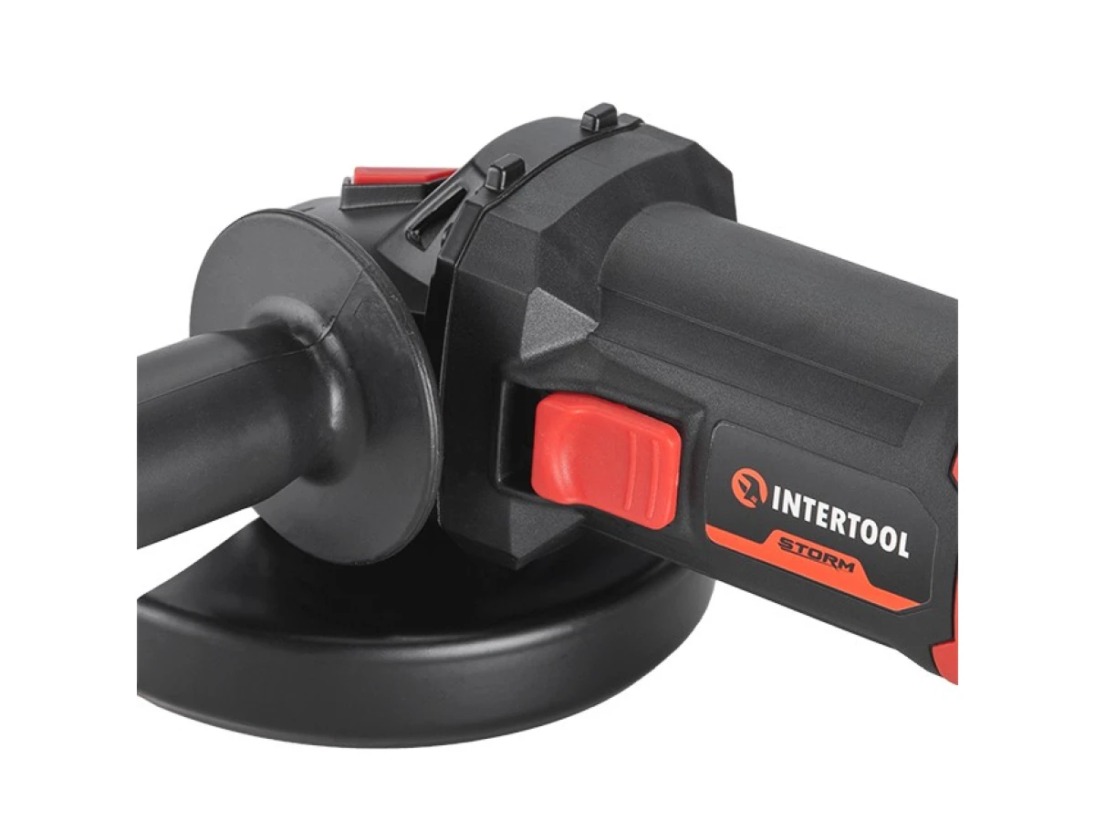 Шліфмашина кутова 1200 Вт, діаметр круга 125 мм, 6000-12200 об/хв., система стабілізації обертів, захист від повторного включення, плавний пуск INTERTOOL WT-0235 