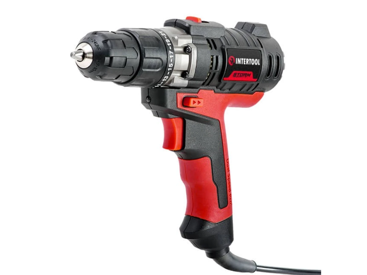 Дриль-шурупокрут електричний 420 Вт, 0-500/0-1800 об/хв., 0.8-10 мм, макс. крутний момент 20 Нм INTERTOOL WT-0104 