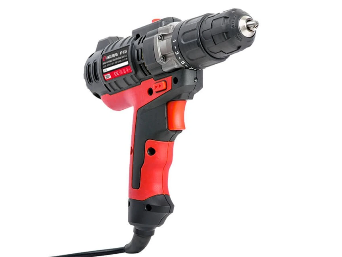 Дриль-шурупокрут електричний 420 Вт, 0-500/0-1800 об/хв., 0.8-10 мм, макс. крутний момент 20 Нм INTERTOOL WT-0104 