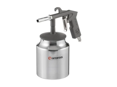 Пістолет піскоструминний форсунка 6 мм, нижня подача піску, бачок 1000 мл, метал, 8 атм INTERTOOL PT-0705