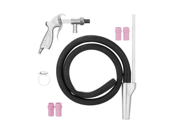 Пістолет піскоструминний із шлангом, 1 металева 6 мм та 4 керамічних форсунки 4,5 мм, 5,0 мм, 6,0 мм, 7,0 мм INTERTOOL PT-0708 