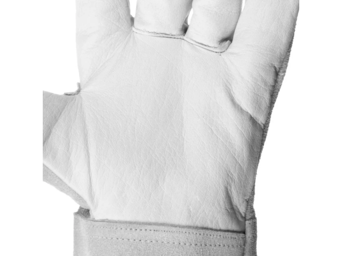 Перчатка замшевая серая из коровьей кожи, кевларовая нить, жесткий манжет 15 см, длина 14 " INTERTOOL SP-0010 