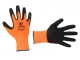 Перчатка трикотажная, синтетическая, оранжевая, покрыта черным рифленым латексом, 8" INTERTOOL SP-0118 