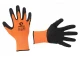 Перчатка трикотажная, синтетическая, оранжевая, покрыта черным рифленым латексом, 10" INTERTOOL SP-0121 