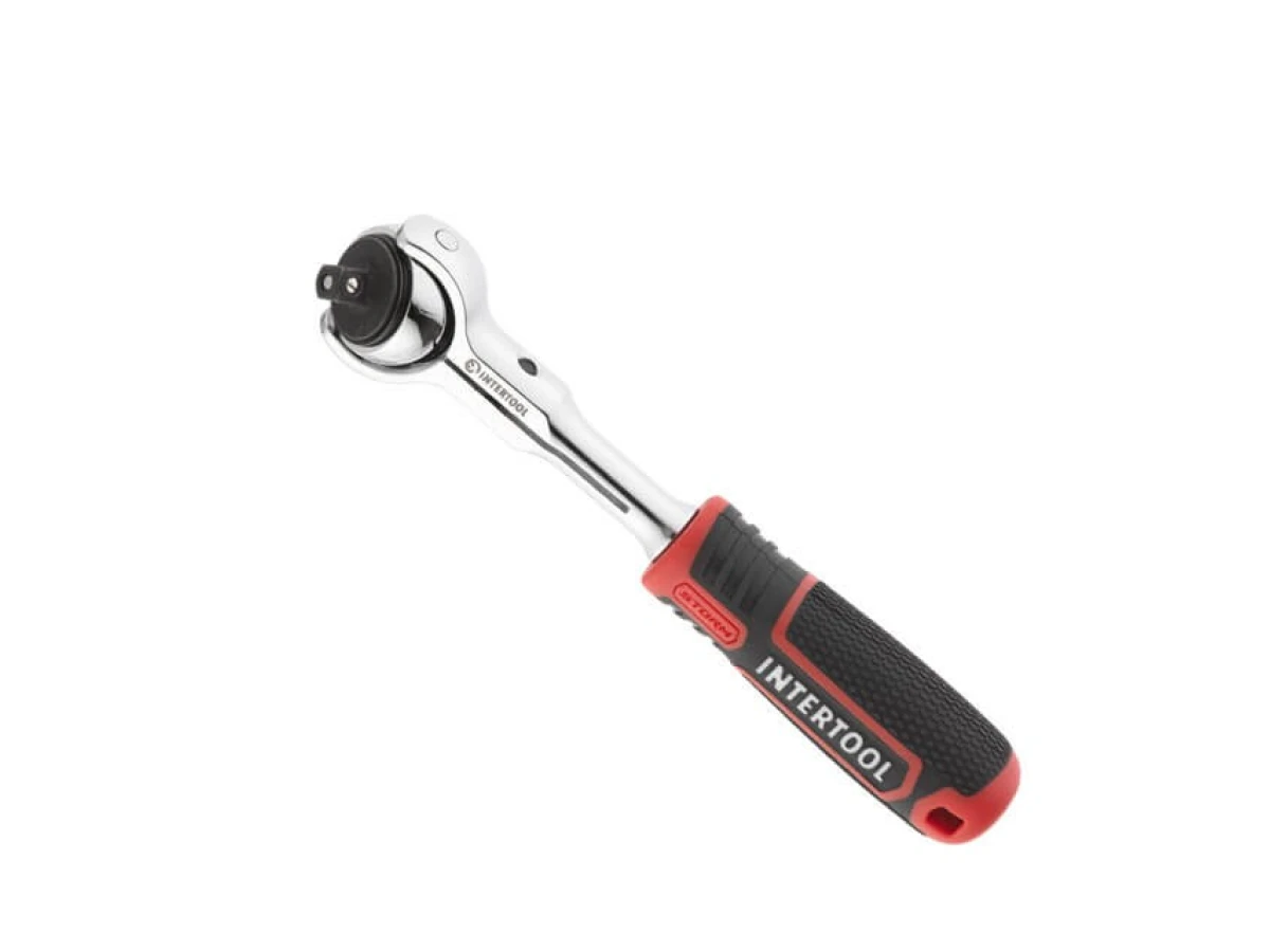 Рукоятка с храповым механизмом поворотная, 72 зуба 1/4", Cr-V STORM INTERTOOL ET-8007 