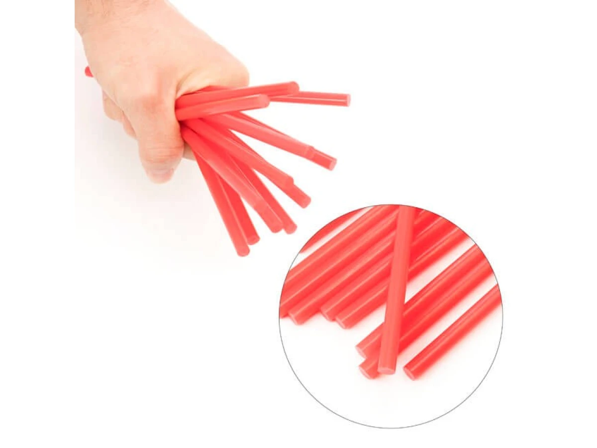 Комплект стрижнів клейових червоних 7,4 мм * 200 мм, 12 шт. INTERTOOL RT-1044 