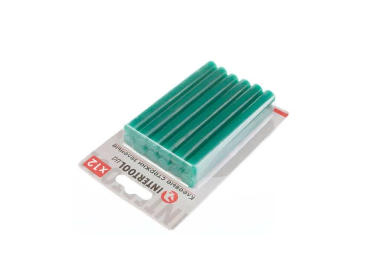 Комплект стрижнів клейових зелених 11,2 мм * 100 мм, 12 шт. INTERTOOL RT-1056 
