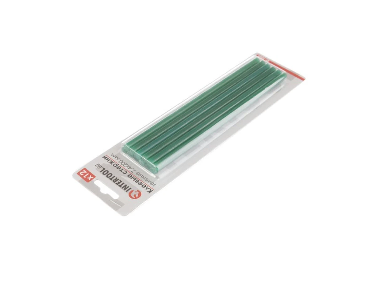 Комплект стрижнів клейових зелених 7,4 мм * 200 мм, 12 шт. INTERTOOL RT-1059 