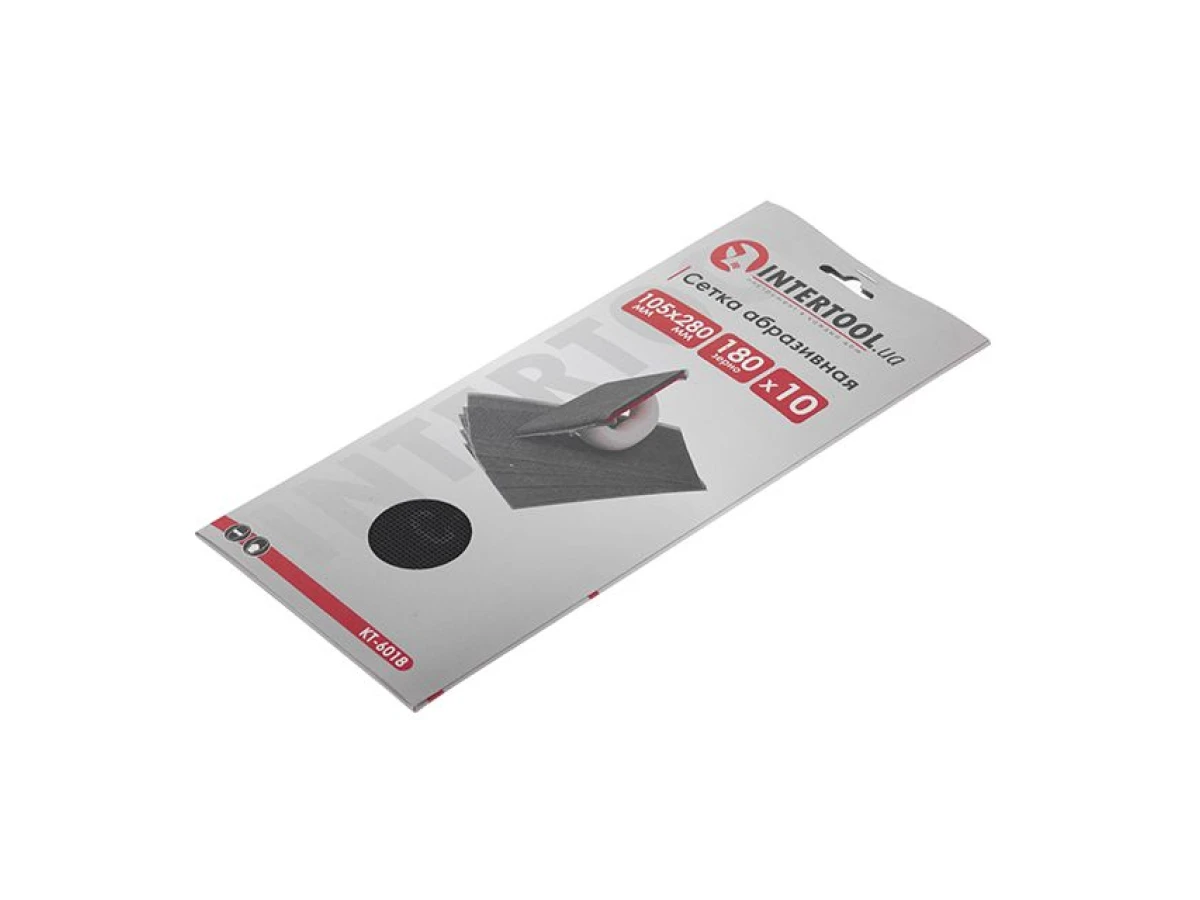 Сітка абразивна, 105 x 280 мм, К180, 10 шт. INTERTOOL KT-6018 