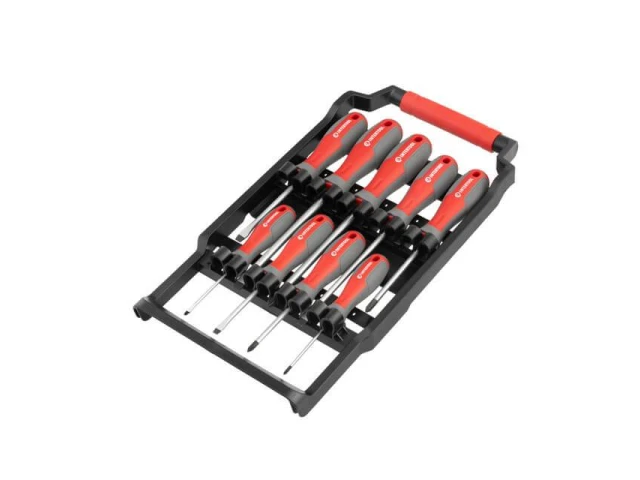 Набір викруток 9 од. (SL3.0 * 75 мм, SL5.0 * 75 мм, SL6.0 * 100 мм, SL6.0 * 150 мм, SL8.0 * 150 мм, PH0 * 75 мм, PH1 * 75 мм, PH2 * 100 мм, PH3 * 150 мм) INTERTOOL VT-3349 