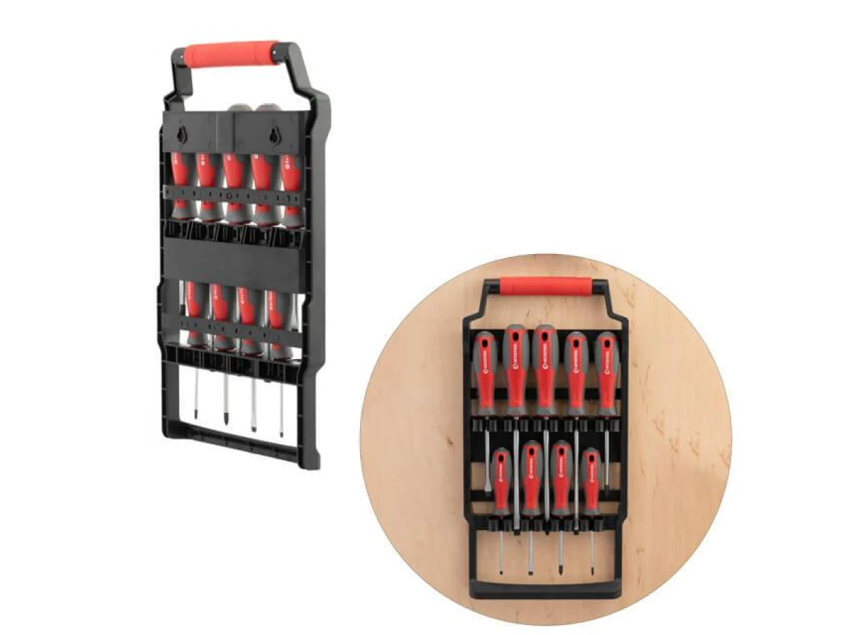 Набір викруток 9 од. (SL3.0 * 75 мм, SL5.0 * 75 мм, SL6.0 * 100 мм, SL6.0 * 150 мм, SL8.0 * 150 мм, PH0 * 75 мм, PH1 * 75 мм, PH2 * 100 мм, PH3 * 150 мм) INTERTOOL VT-3349 