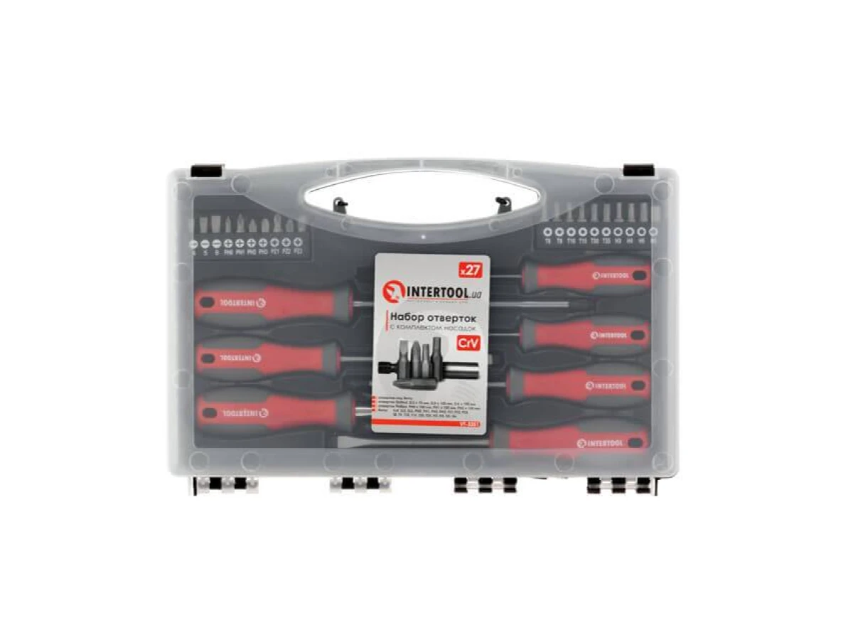 Набір викруток з комплектом насадок 27 од. INTERTOOL VT-3351 