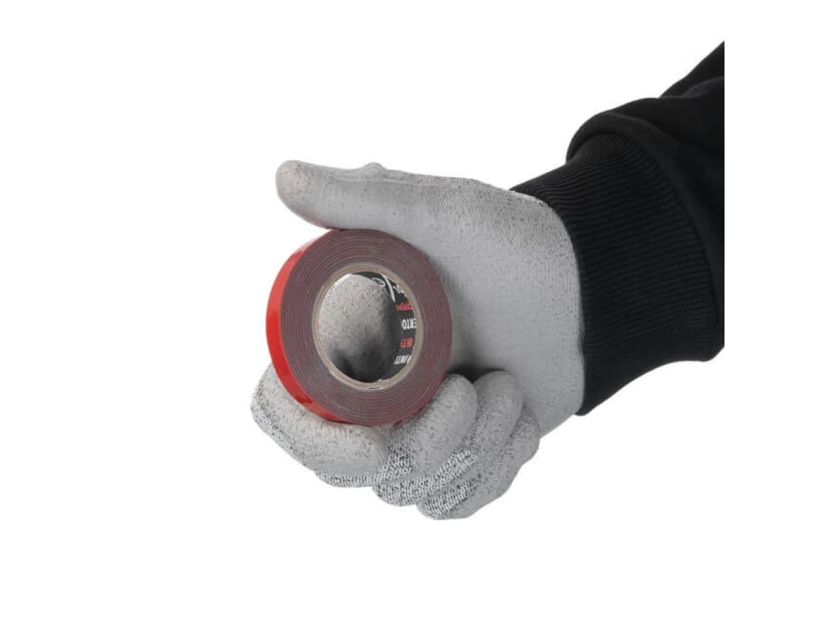 Стрічка клейка двостороння AUTO FIX, 9 мм * 2 м * 1 мм, сіра, спінений акрил, STORM INTERTOOL KT-0827 