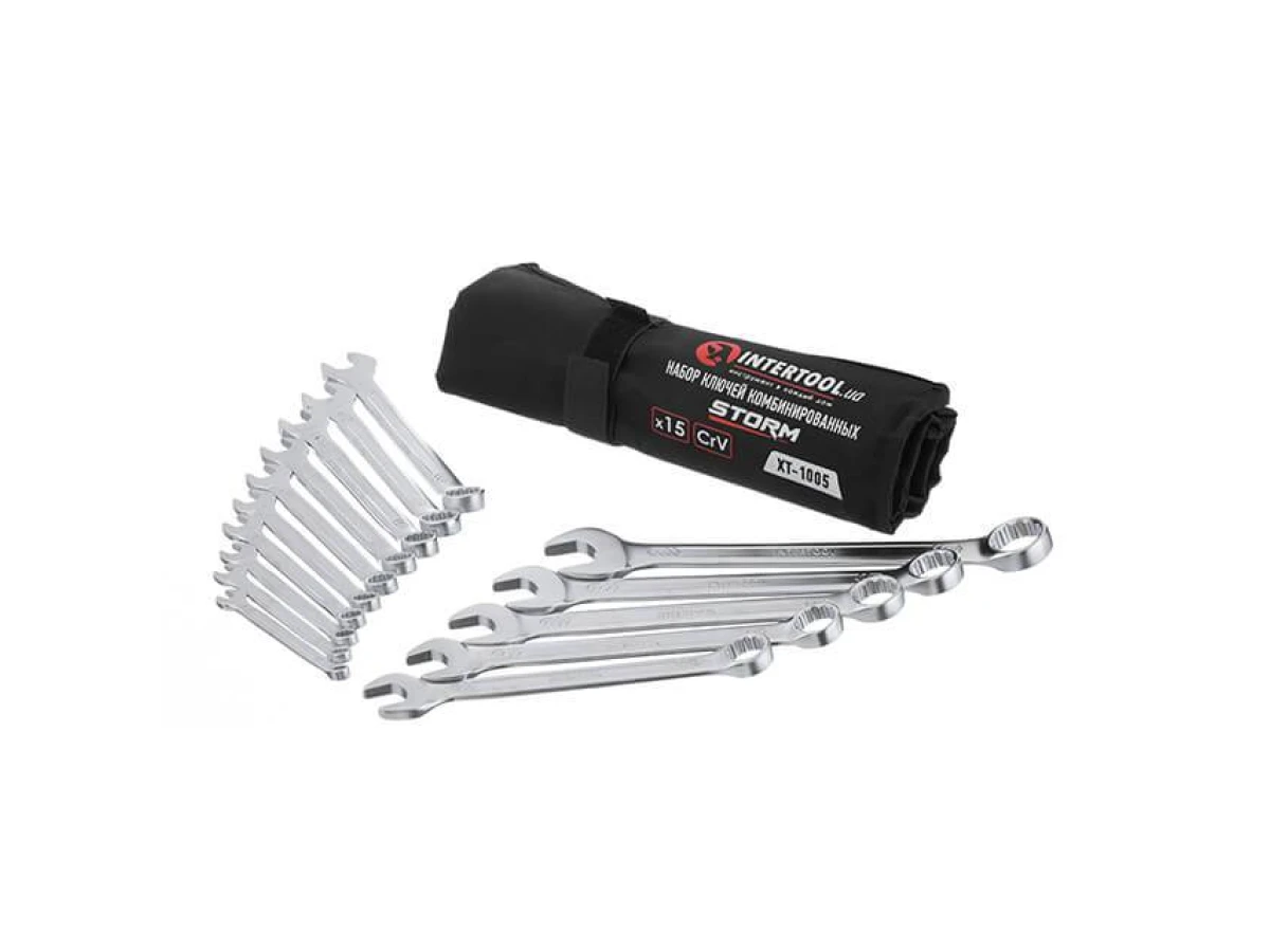 Набір ключів комбінованих 15 шт, 6-19, 22 мм, DIN3113, STORM INTERTOOL XT-1005 