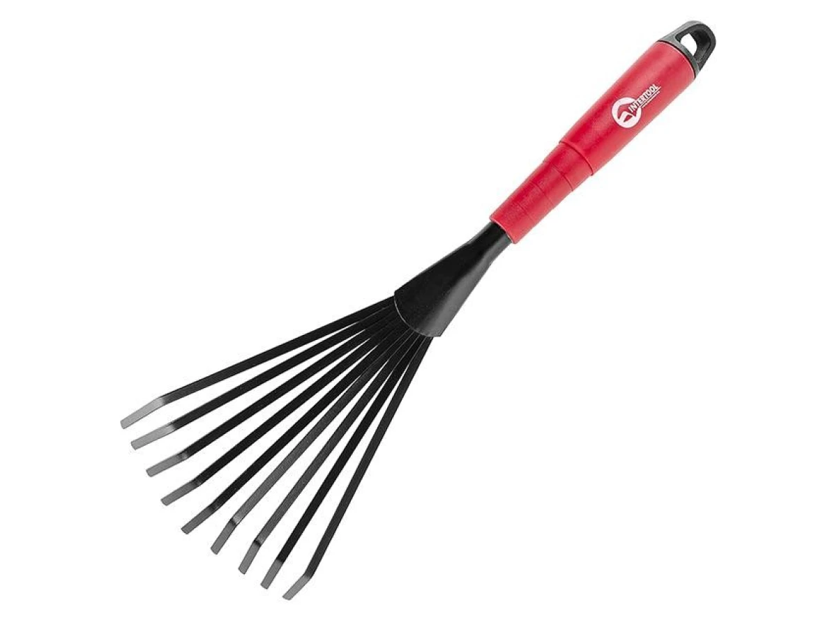 Граблі віялові городні 400 x 130 мм, з порожнистою пластиковою рукояткою під подовжувач INTERTOOL FT-0014 