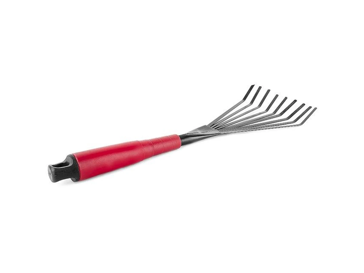 Граблі віялові городні 400 x 130 мм, з порожнистою пластиковою рукояткою під подовжувач INTERTOOL FT-0014 