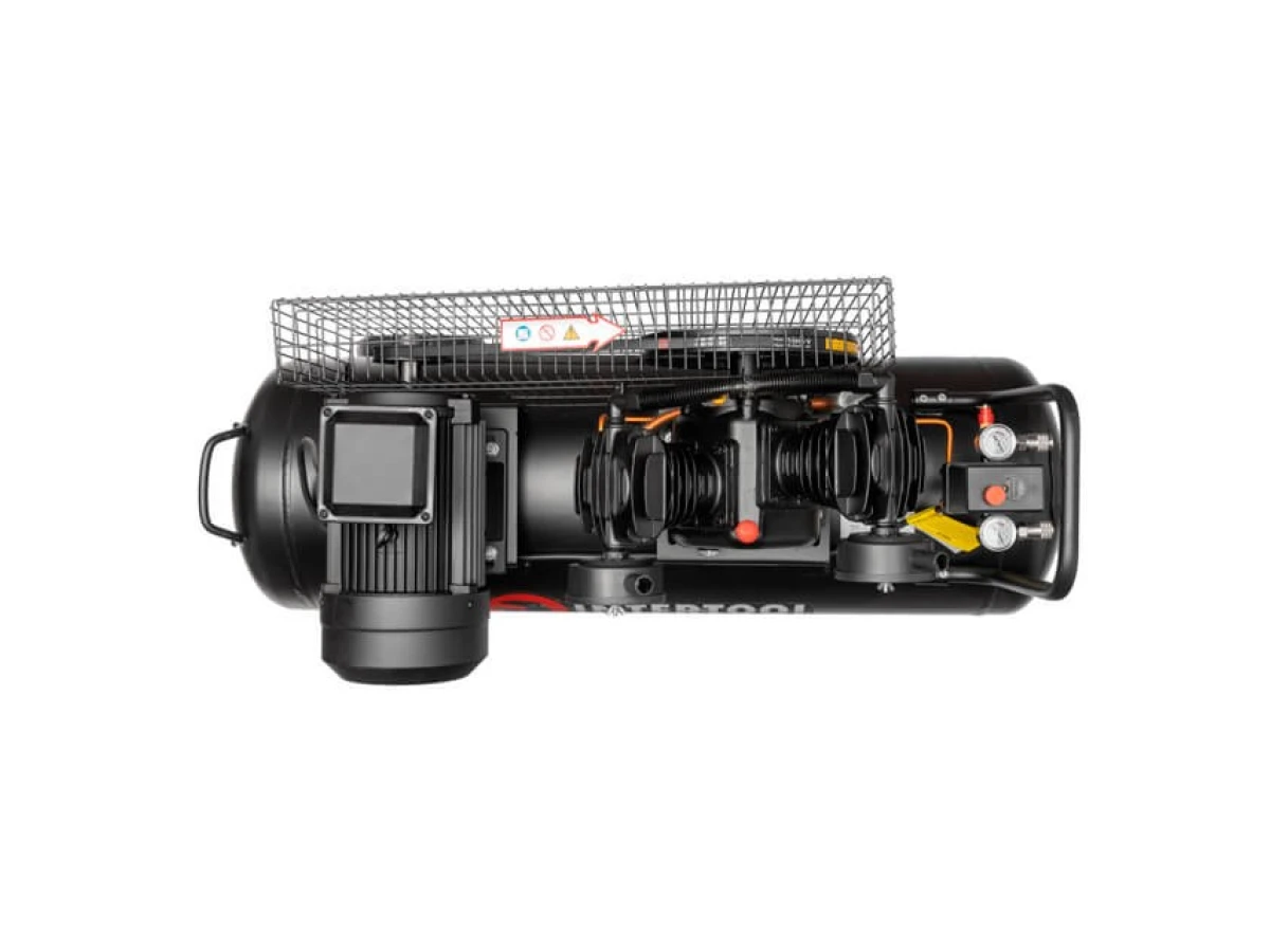 Компресор 100 л, 3 кВт, 380 В, 10 aтм, 500 л/хв., 2 циліндри INTERTOOL PT-0013 