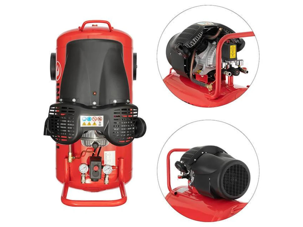 Компресор 100 л, 2.23 кВт, 220 В, 10 aтм, 354 л/хв, 2 циліндри INTERTOOL PT-0005 