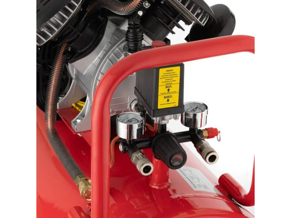 Компресор 100 л, 2.23 кВт, 220 В, 10 aтм, 354 л/хв, 2 циліндри INTERTOOL PT-0005 