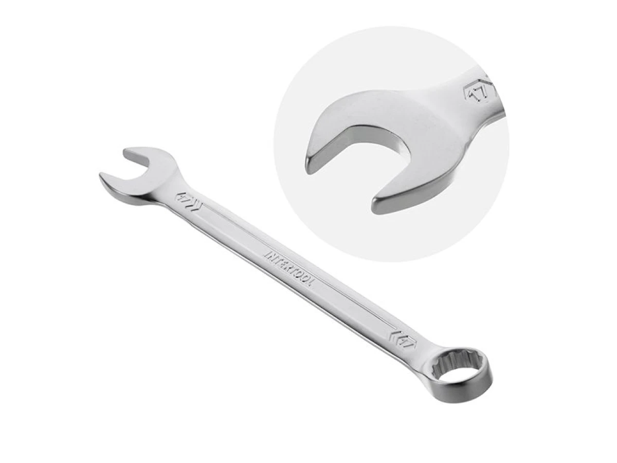 Набір ключів комбінованих 8 шт (6, 8, 10, 12, 13, 14, 17, 19 мм), PROF DIN3113 INTERTOOL XT-1002 