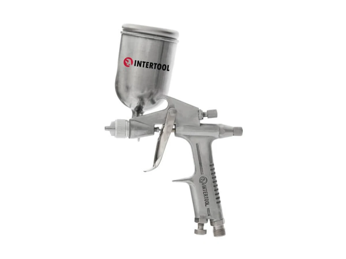 Фарбопульт пневматичний HP MINI, форсунка 0.5 мм, верхній металевий бачок 200 мл, 5 бар INTERTOOL PT-0301 