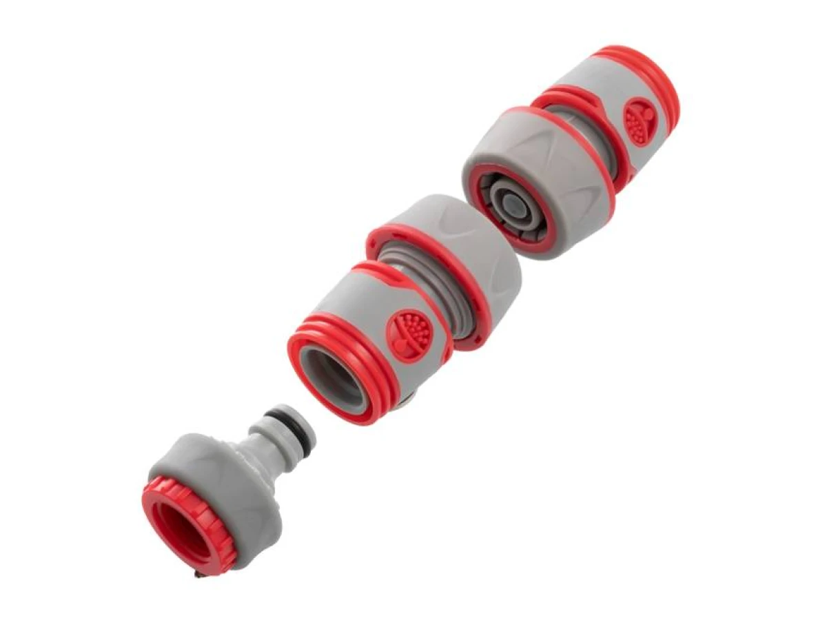 Насадка для поливу з плавним регулюванням потоку води + адаптер з різьбою 1/2", 3/4" і 2 коннектора для шланга 3/4" INTERTOOL GE-0028 