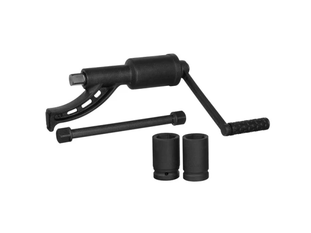 Ключ баллонний роторний на втулці для вантажівок 310 мм, передавальне відношення 1:56, макc. крут. момент 5000 Nm, головки 32, 33 мм, пластиковий кейс INTERTOOL XT-0004 