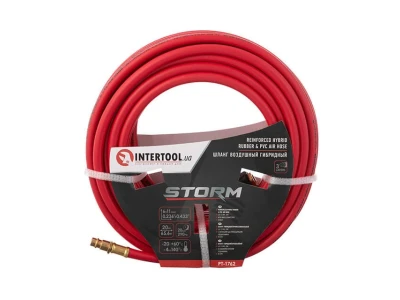 Шланг гібридний, професійний, 20 атм, 6 * 11мм, 20м з латунними швидкороз'ємними з'єднаннями, STORM INTERTOOL PT-1762