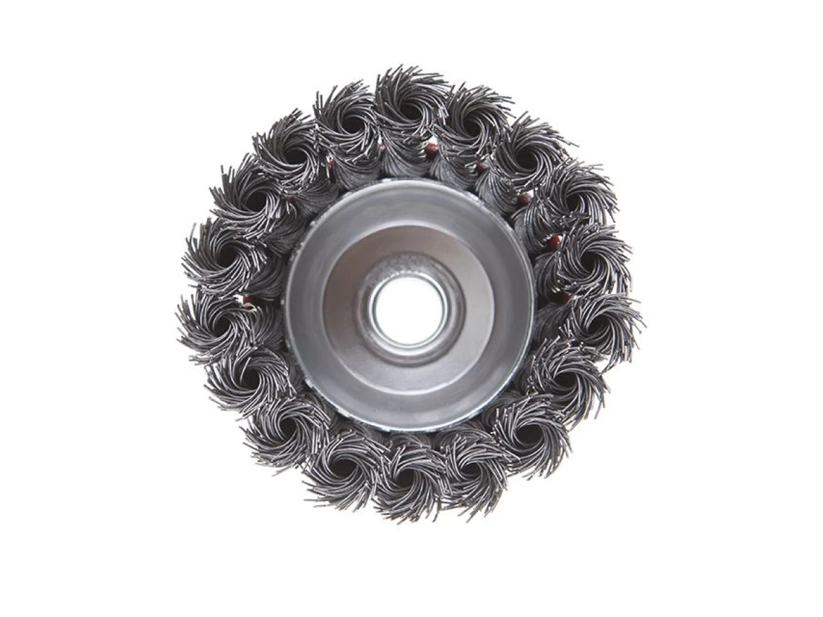 Щітка чашкова 85 мм, для КШМ, М14 (пучки крученого дроту) INTERTOOL BT-2085 