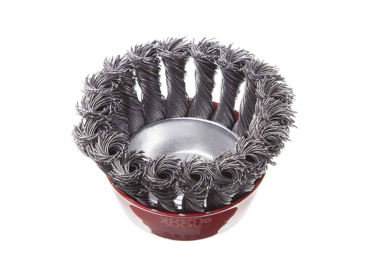 Щітка чашкова 85 мм, для КШМ, М14 (пучки крученого дроту) INTERTOOL BT-2085 