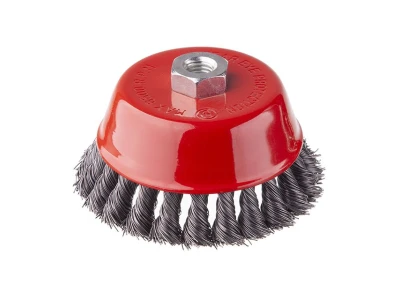 Щітка чашкова 125 мм, для КШМ, М14 (пучки крученого дроту) INTERTOOL BT-2125