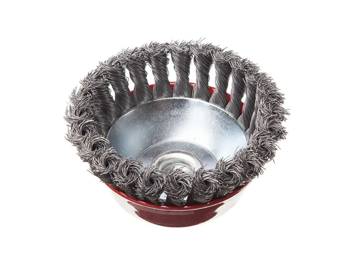 Щітка чашкова 125 мм, для КШМ, М14 (пучки крученого дроту) INTERTOOL BT-2125 