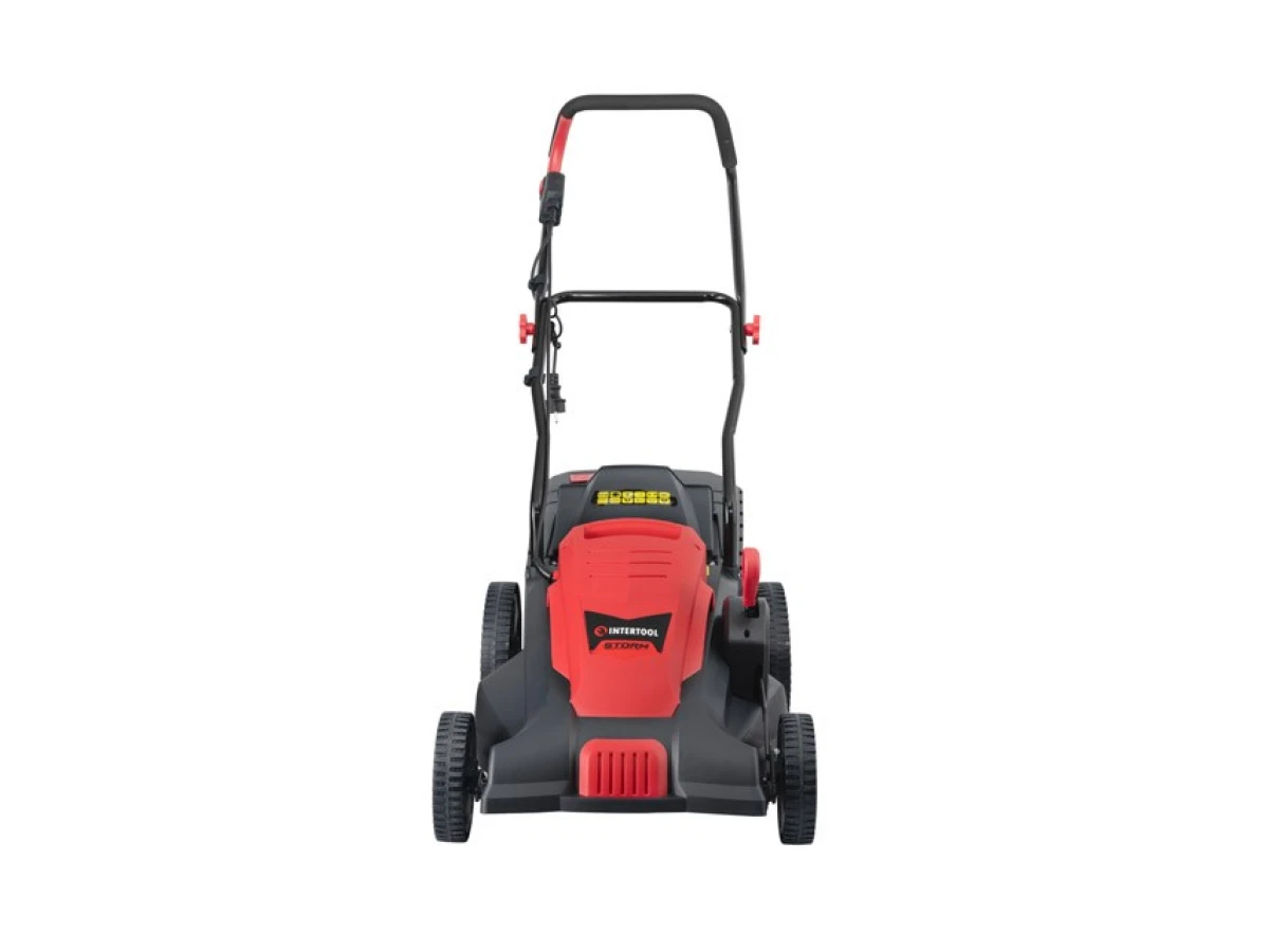 Газонокосилка электрическая 1.8 кВт, 230 В~50 Гц, 2850 об/мин, ширина захвата 420 мм, высота среза 25-75 мм, контейнер 50 литров STORM INTERTOOL WT-1201 