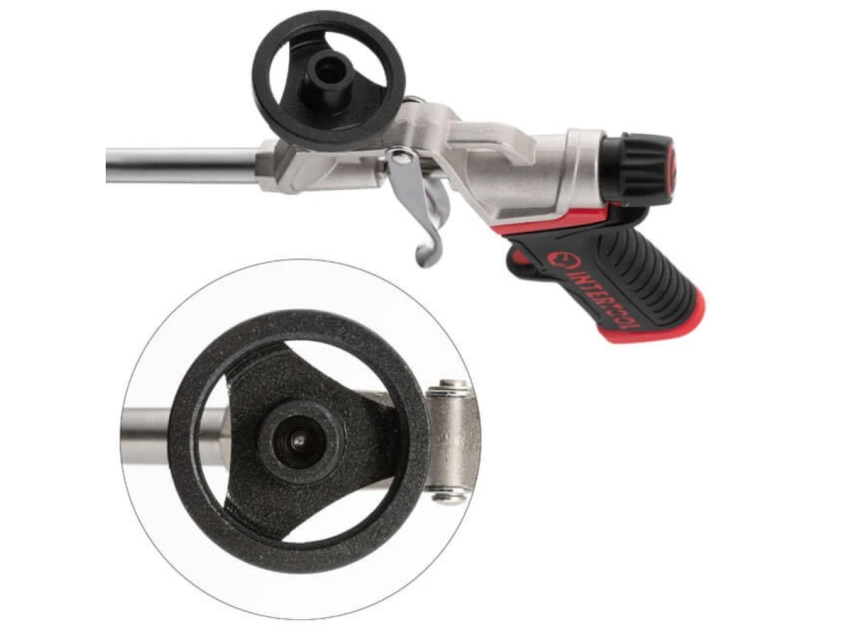 Пистолет для пены с тефлоновым покрытием держателя баллона + 4 насадки профессиональный INTERTOOL PT-0609 