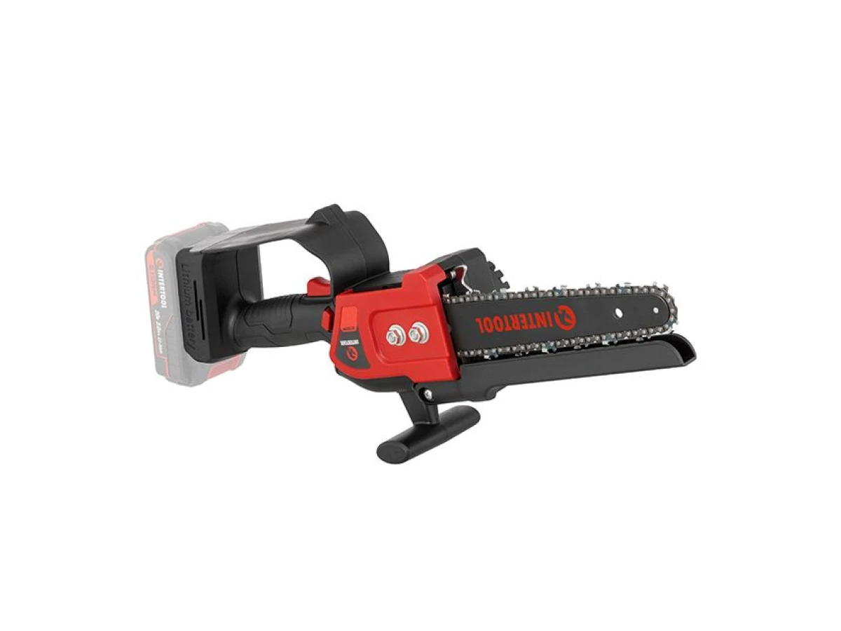 Мини-пила цепная аккумуляторная с бесщеточным двигателем 20 В, шина 20 см, 7.5 м/с, без ЗУ и АКБ, STORM INTERTOOL WT-9210 